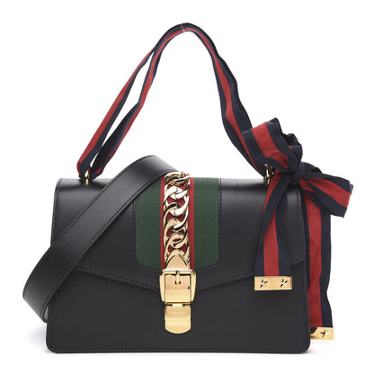 Gucci Calfskin Small Sylvie Shoulder Bag Black 1 of 10