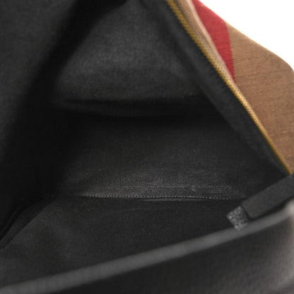 Burberry Mega Check Calfskin Abbeydale Simple Backpack Black Camel 5 of 9