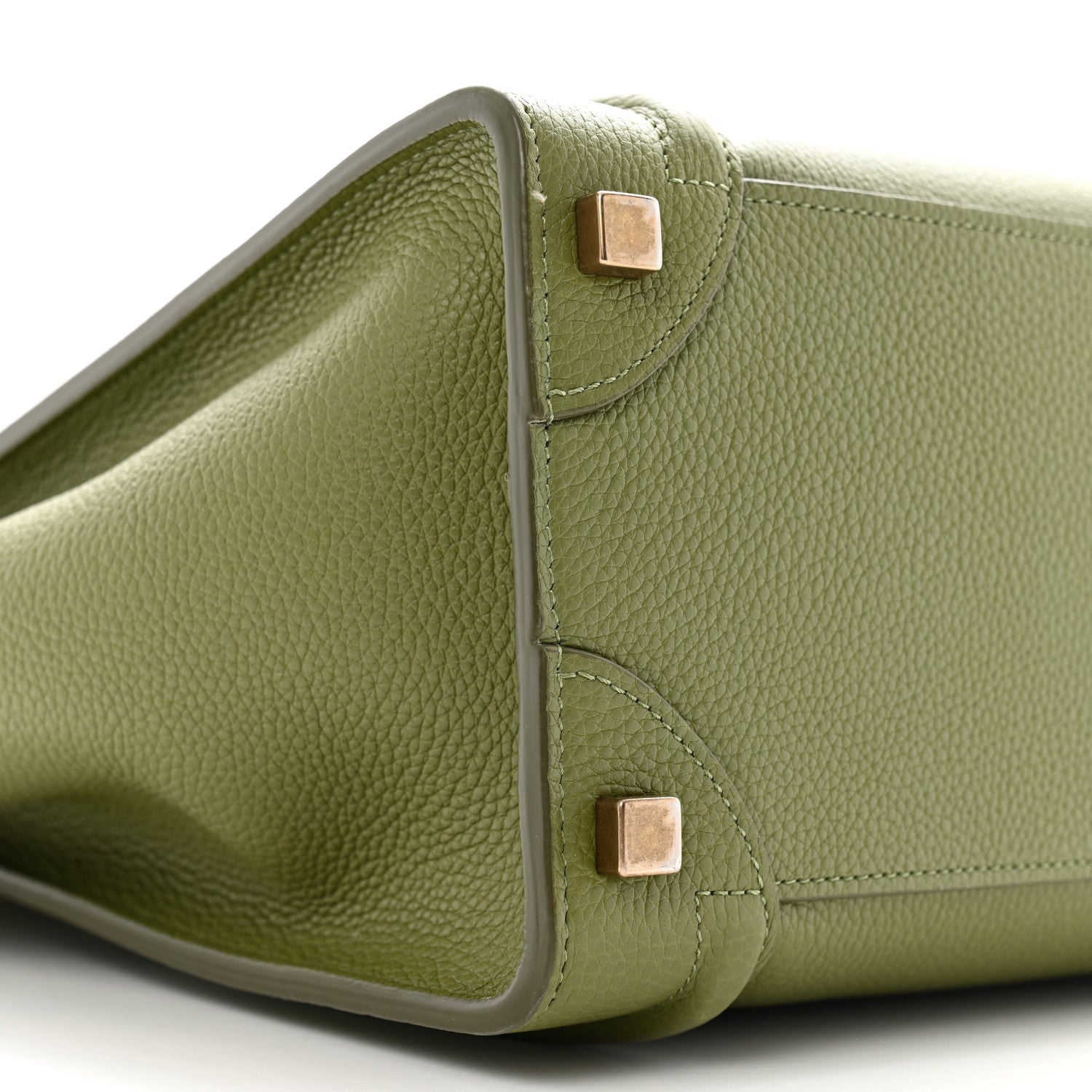 Celine Drummed Calfskin Micro Luggage Light Khaki 9 of 15