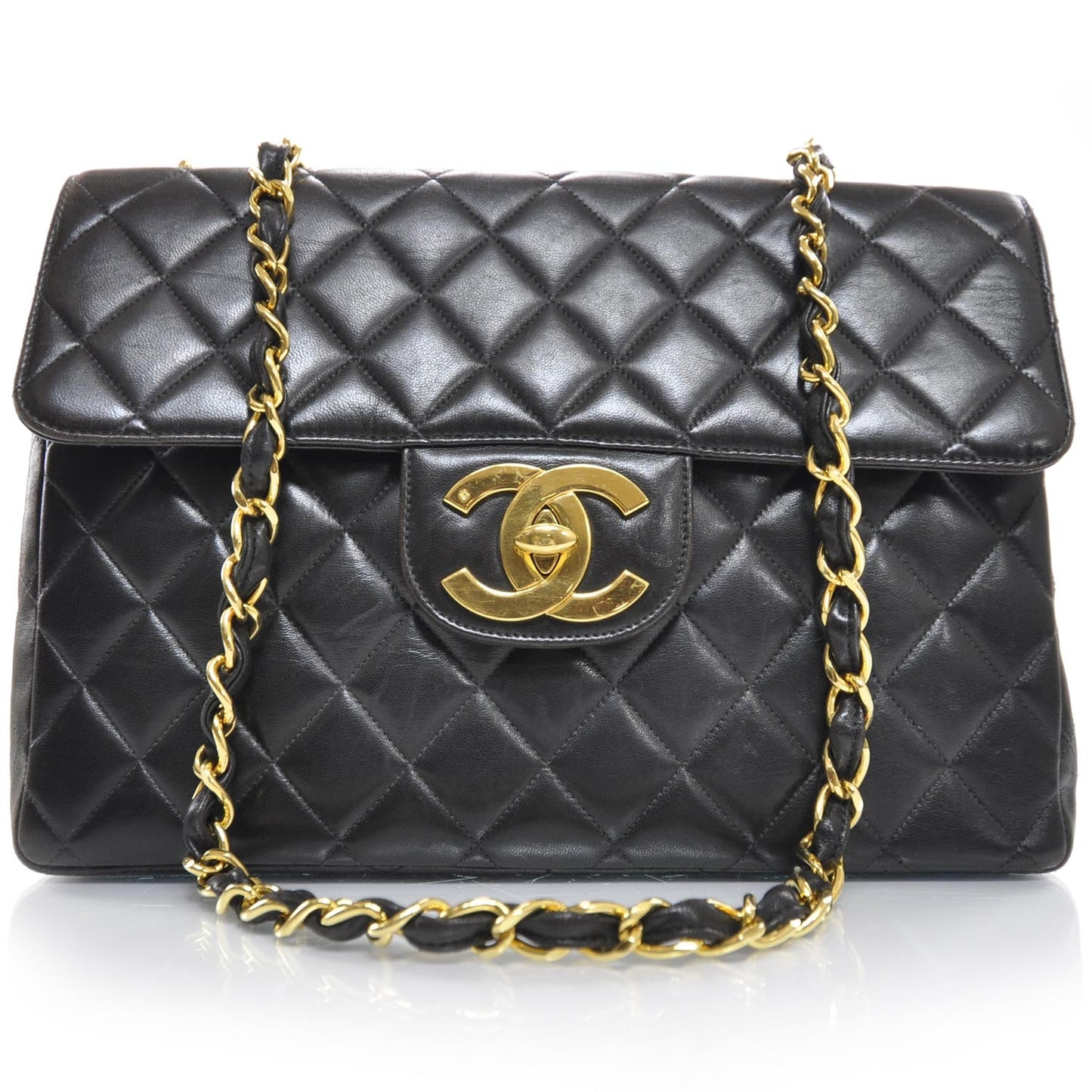 Lambskin Jumbo Flap Black GHW