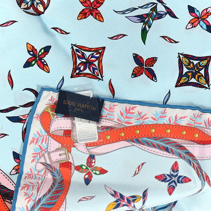 Louis Vuitton Silk Love Birds Square Scarf 70 Blue 3 of 3