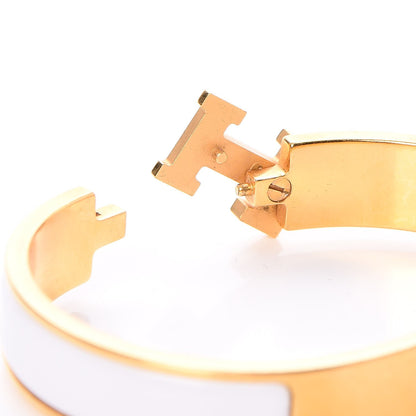 Hermes Enamel Narrow Clic Clac H Bracelet PM White 4 of 6