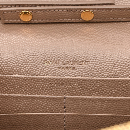 Saint Laurent Grain De Poudre Matelasse Chevron Monogram Chain Wallet Fard 6 of 13