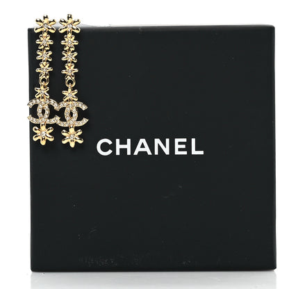 Chanel Metal Crystal CC Drop Earrings Gold 5 of 5