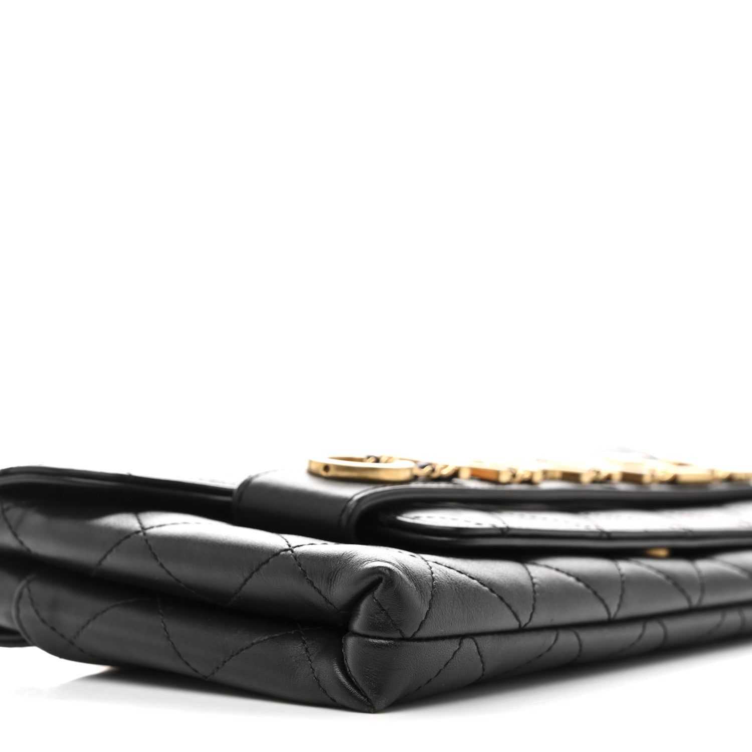 Chanel Calfskin Quilted Enchained Clutch Black 10 of 13