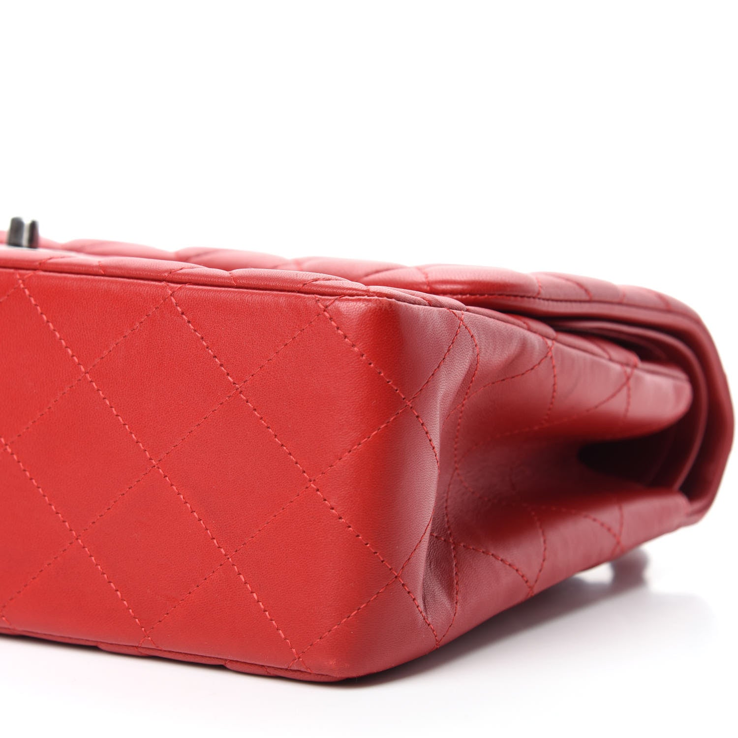 Chanel Lambskin Quilted Jumbo Double Flap Red 7 of 13
