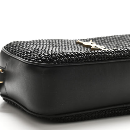 Saint Laurent Raffia Canvas Monogram Lou Camera Bag Black 9 of 10