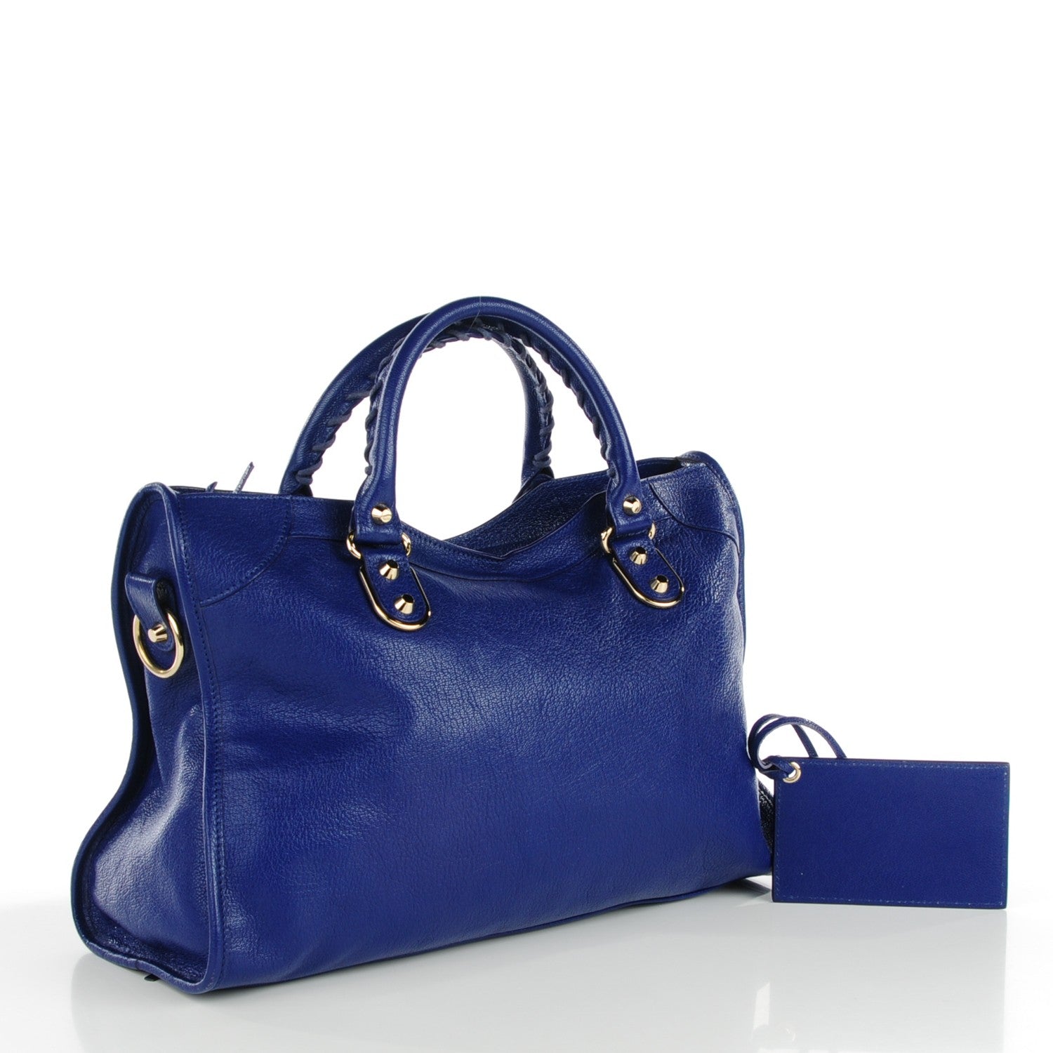 Balenciaga Chevre Gold Metallic Edge Hardware City Bleu Roi 3 of 8