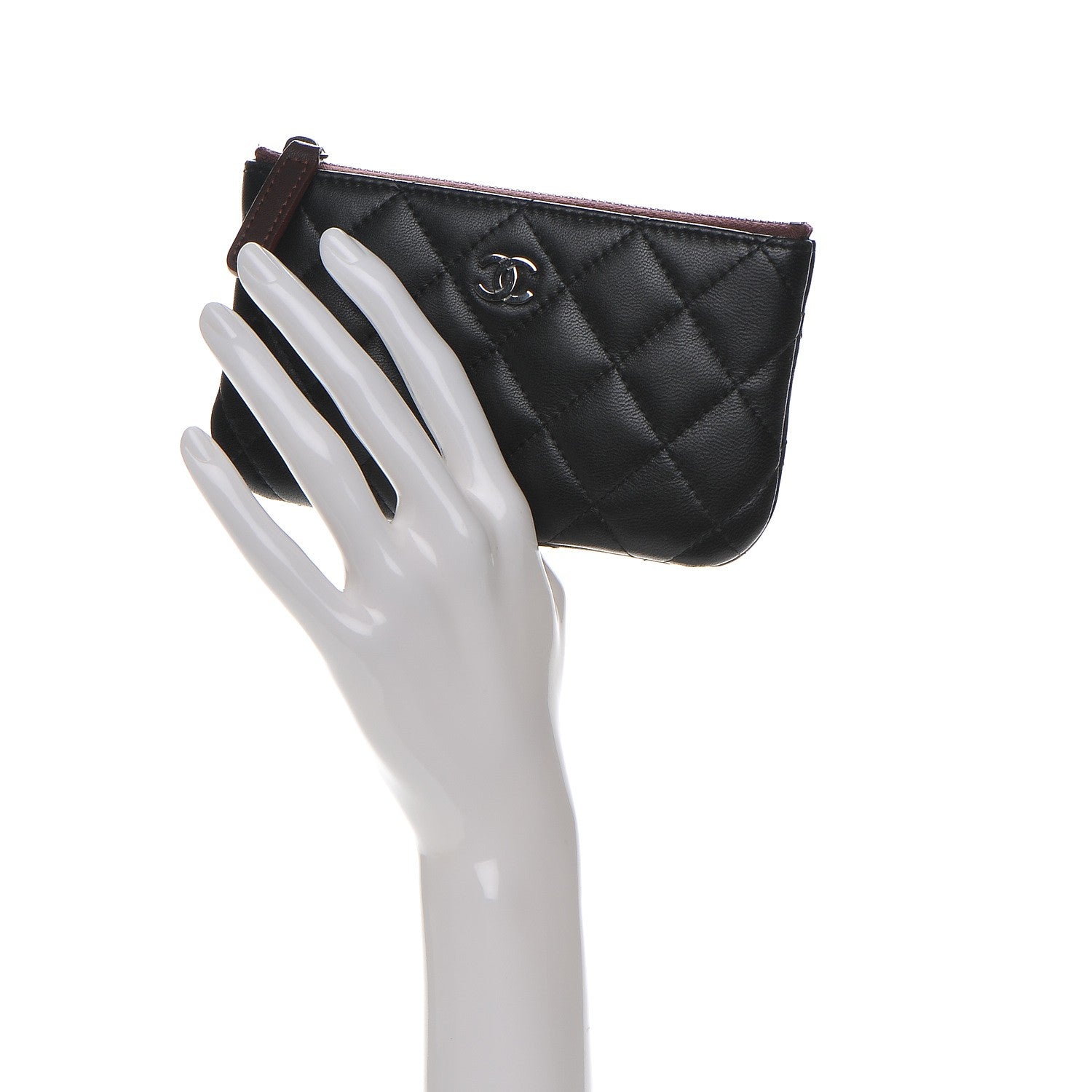 Chanel Lambskin Quilted Small Cosmetic Case Black 2 of 7