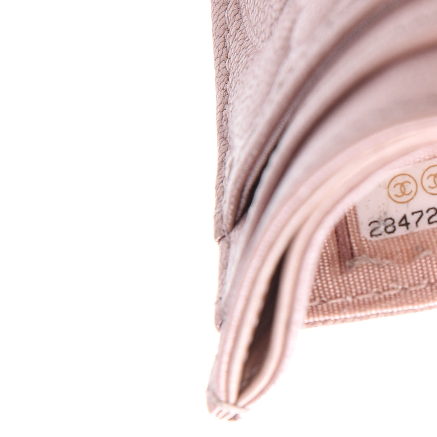 Goatskin Camellia Embossed Card Holder Light Pink