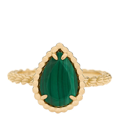 Boucheron 18K Yellow Gold Malachite Small Serpent Boheme Ring 50 5.25 1 of 5