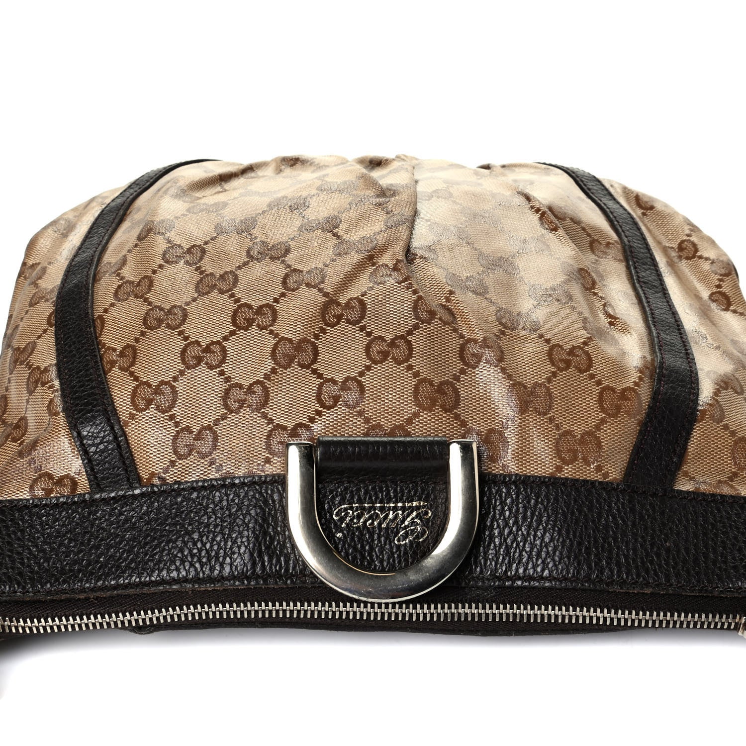 Gucci Crystal Monogram Small D Gold Ring Messenger Dark Brown 7 of 7