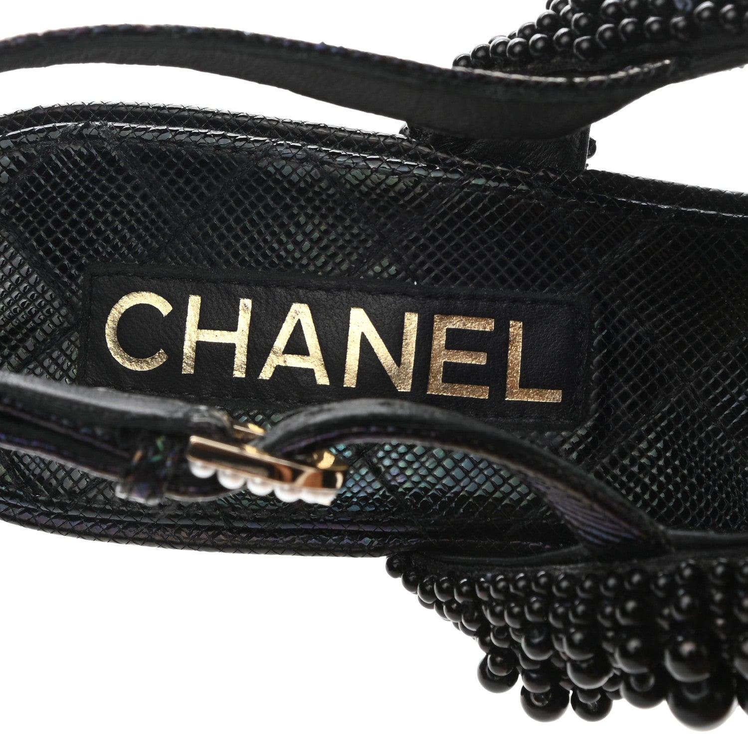 Chanel Fantasy Calfskin Pearl Pump 39 Black 5 of 12