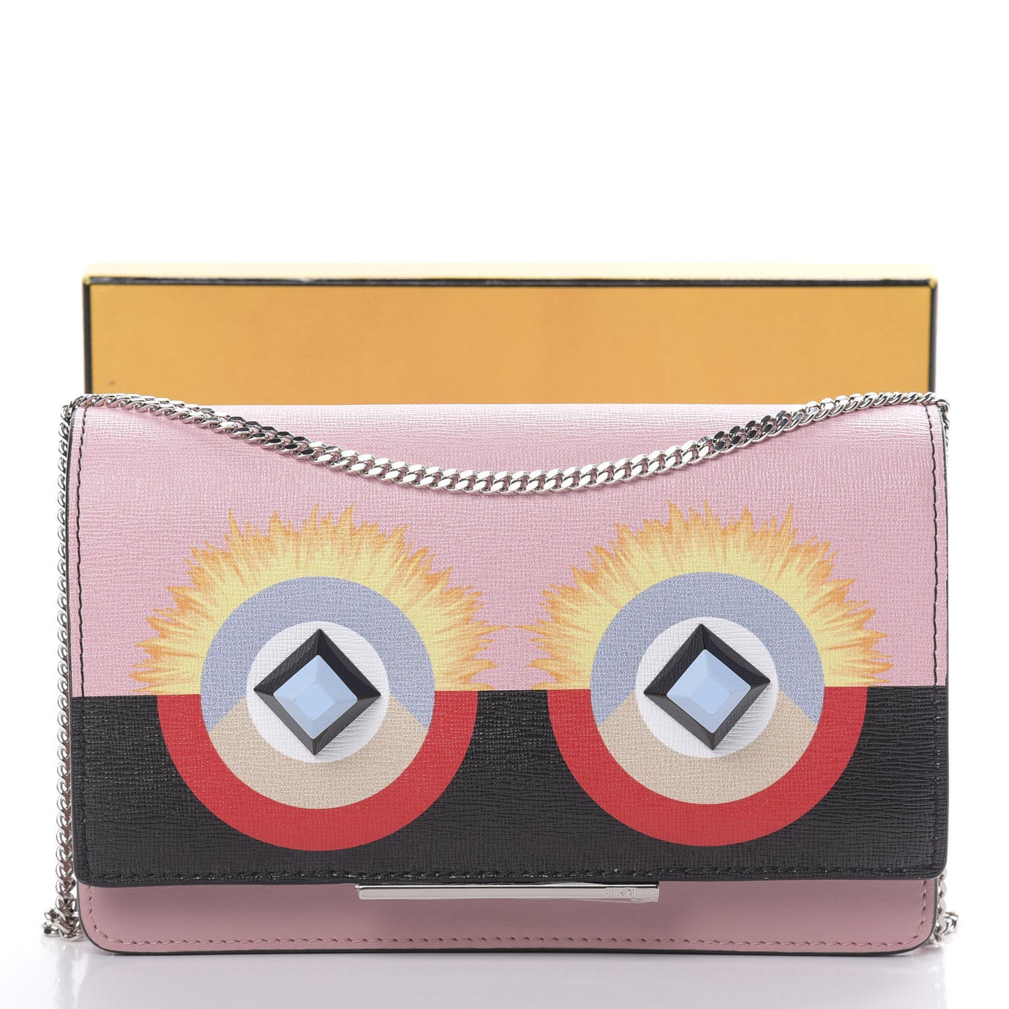 Vitello Elite Century Hypnoteyes Studded Tube Wallet On Chain Bubblegum Multicolor
