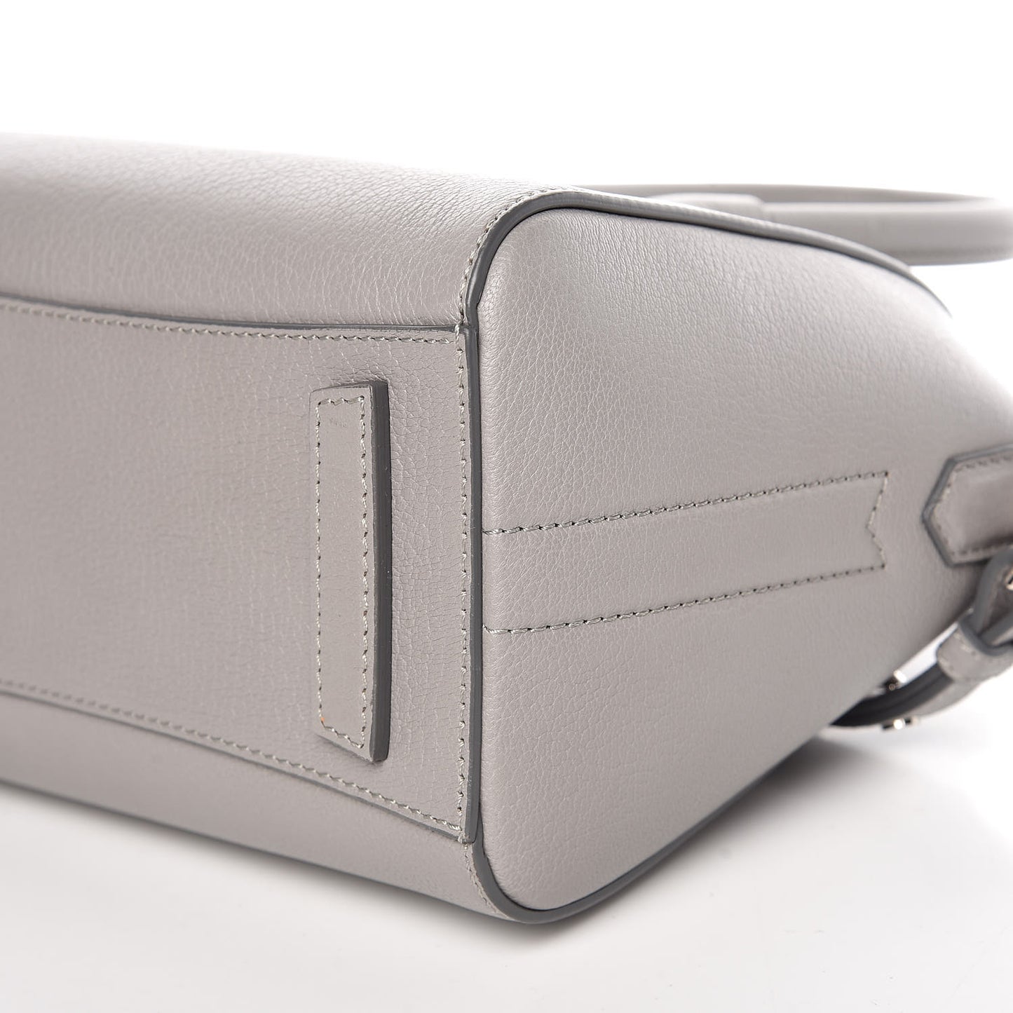 Sugar Goatskin Mini Antigona Pearl Grey