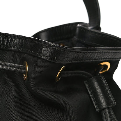 Prada Saffiano Tessuto Nylon Mini Bucket Crossbody Bag Black 12 of 13