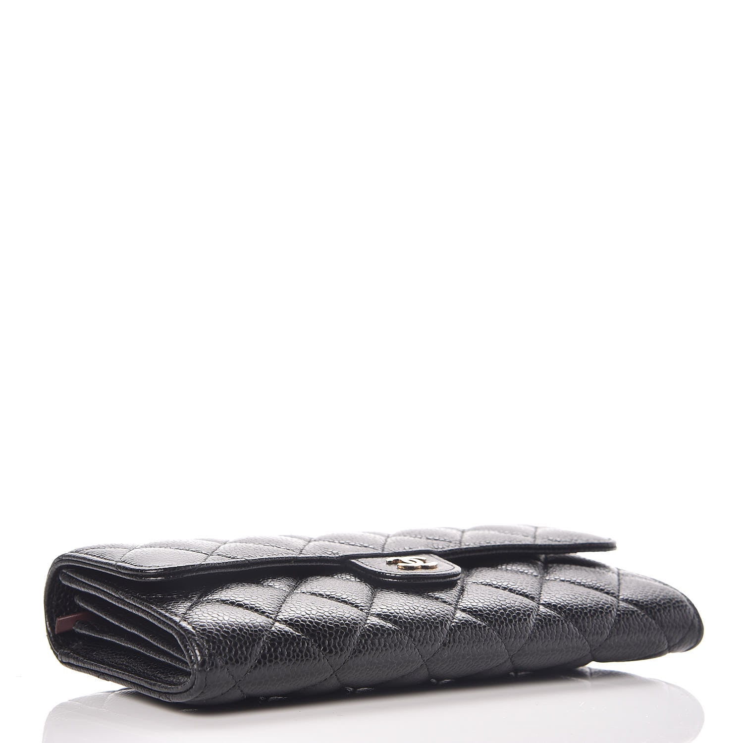 Chanel Caviar Quilted Large Gusset Flap Wallet Black 3 of 8