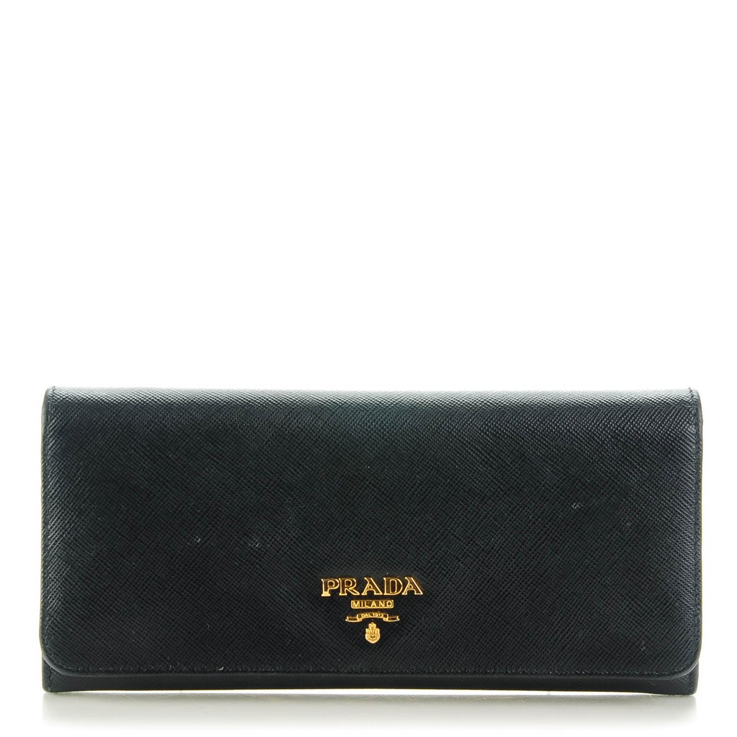 Saffiano Metal Continental Flap Wallet Nero Black