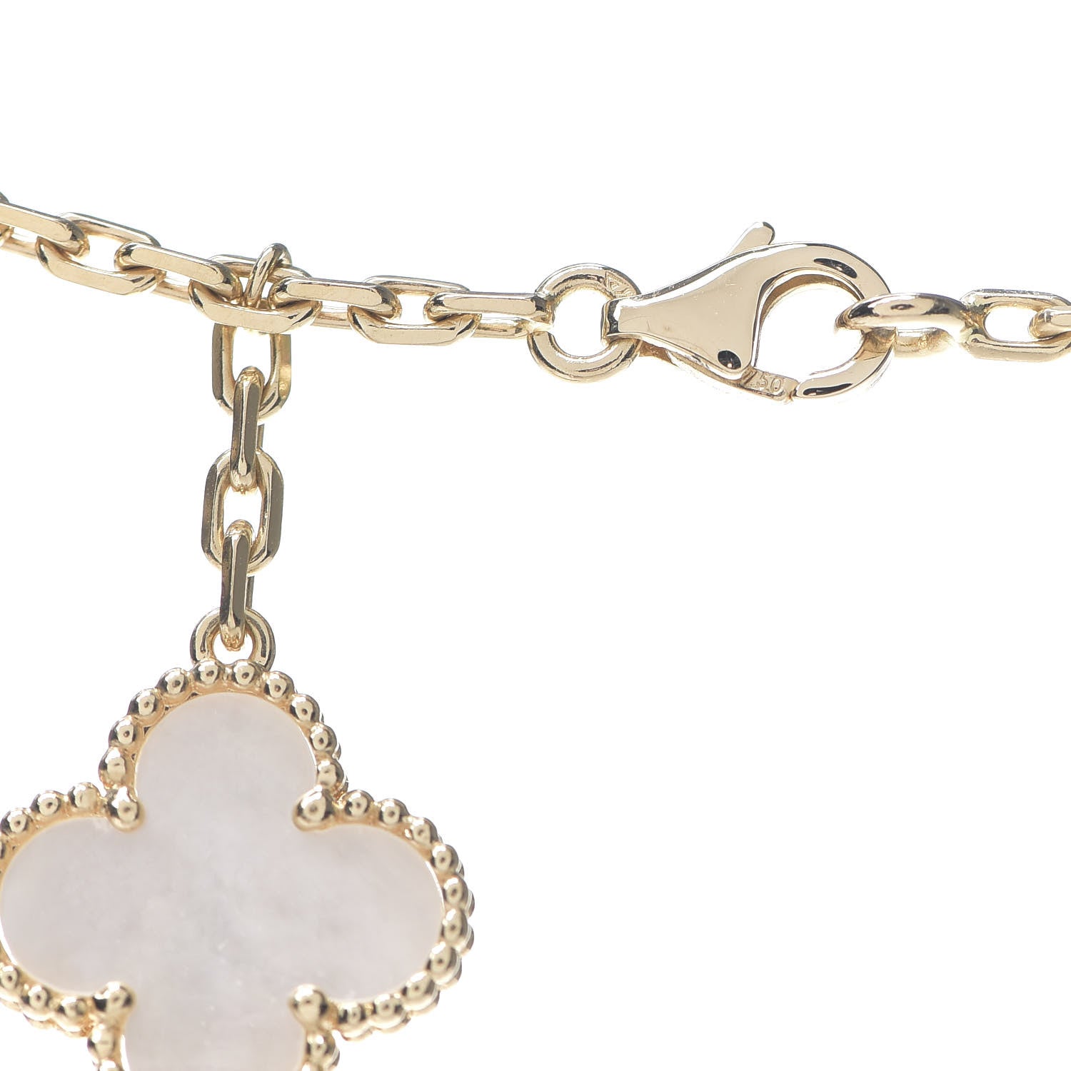 Van Cleef & Arpels 18K Yellow Gold Mother of Pearl Onyx 6 Motifs Magic Alhambra Necklace 4 of 7