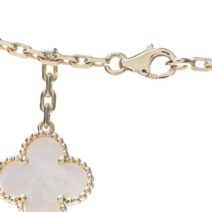 Van Cleef & Arpels 18K Yellow Gold Mother of Pearl Onyx 6 Motifs Magic Alhambra Necklace 4 of 7