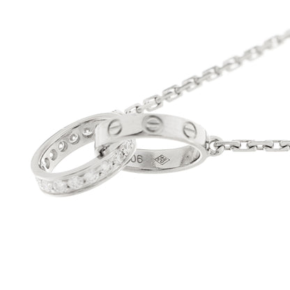 Cartier 18K White Gold Diamond Interlocking LOVE Necklace 8 of 10