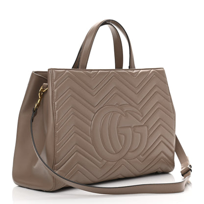 Gucci Calfskin Matelasse Medium GG Marmont Tote Porcelain Rose 3 of 12