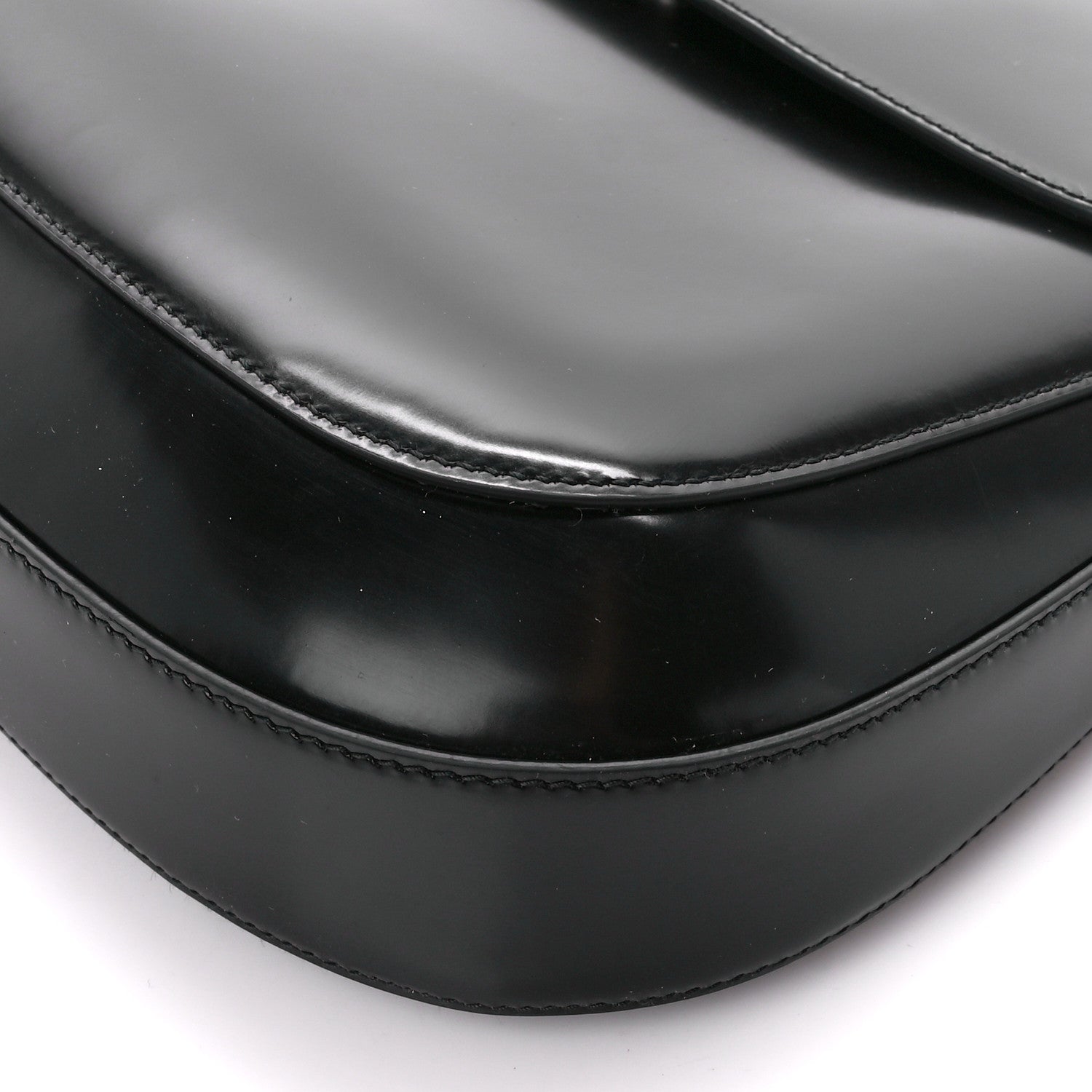 Prada Spazzolato Cleo Flap Adjustable Strap Shoulder Bag Black 11 of 11