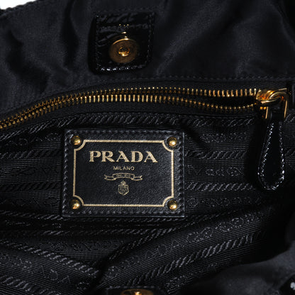Prada Tessuto Nylon Jacquard Logo Tote Nero Black 6 of 11