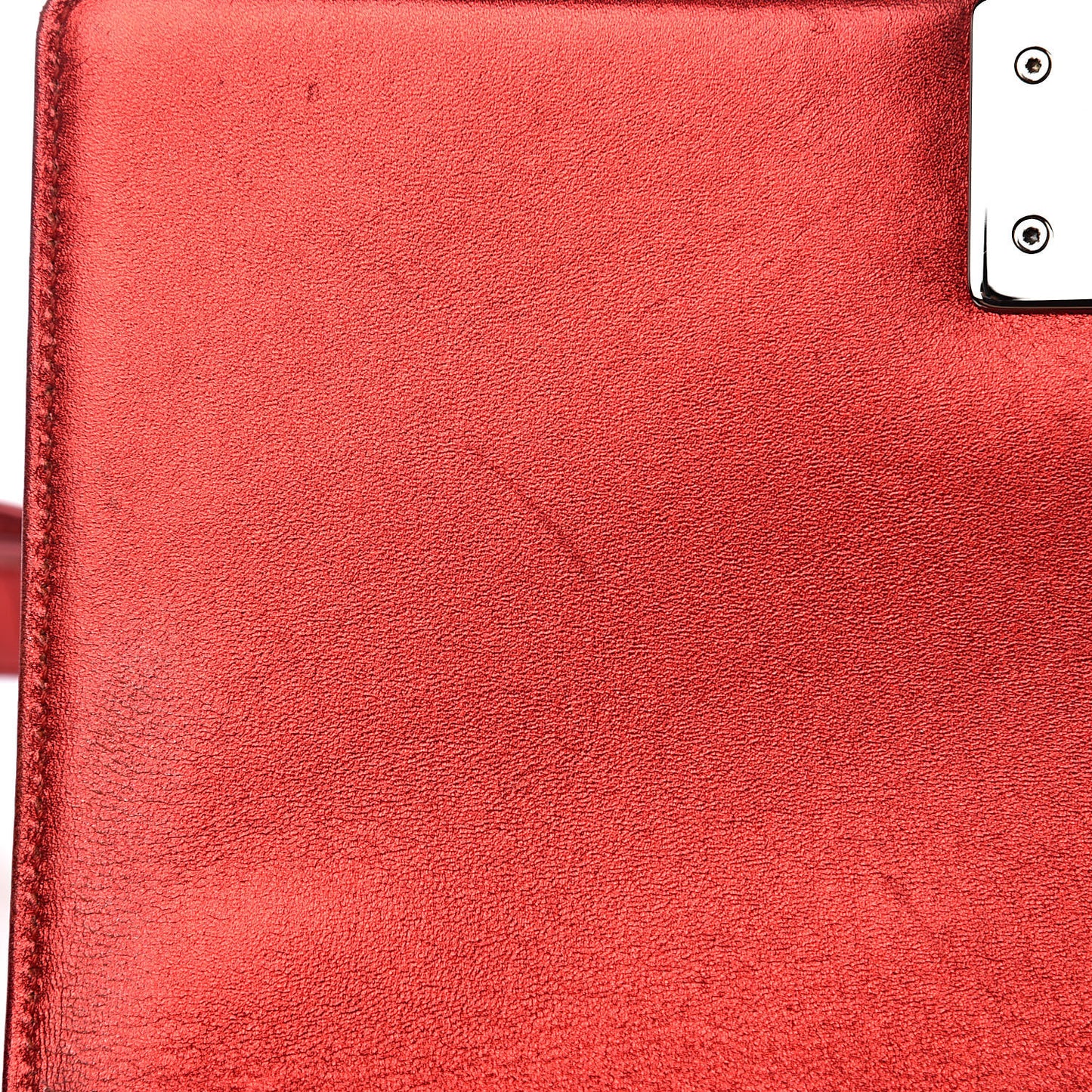 Metallic Patent Calfskin Quilted Medium Boy Flap Red