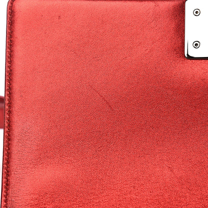 Chanel Metallic Patent Calfskin Quilted Medium Boy Flap Red 9 of 17