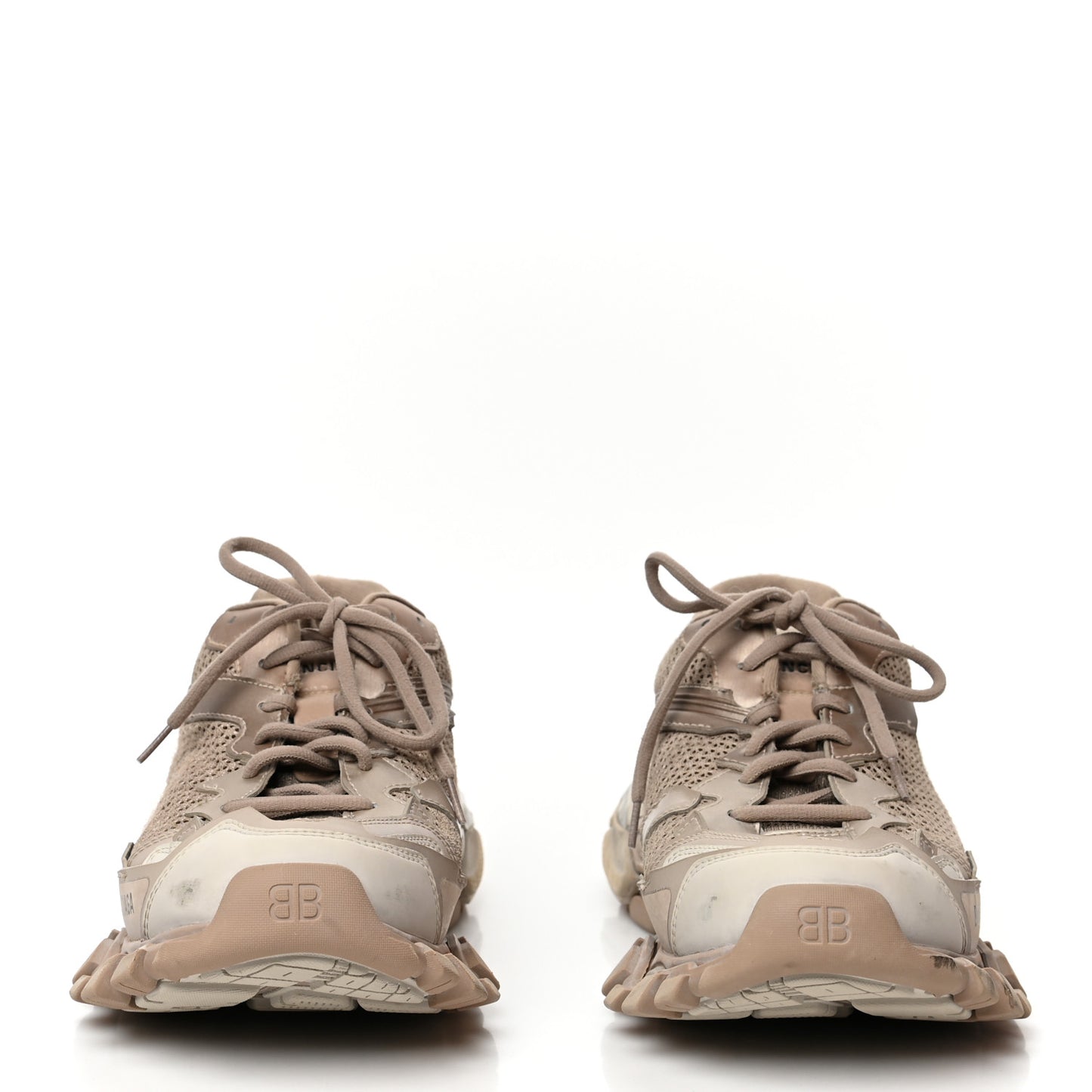 Mesh Nylon Destroyed Womens Track.3 Sneakers 40 Beige Mix