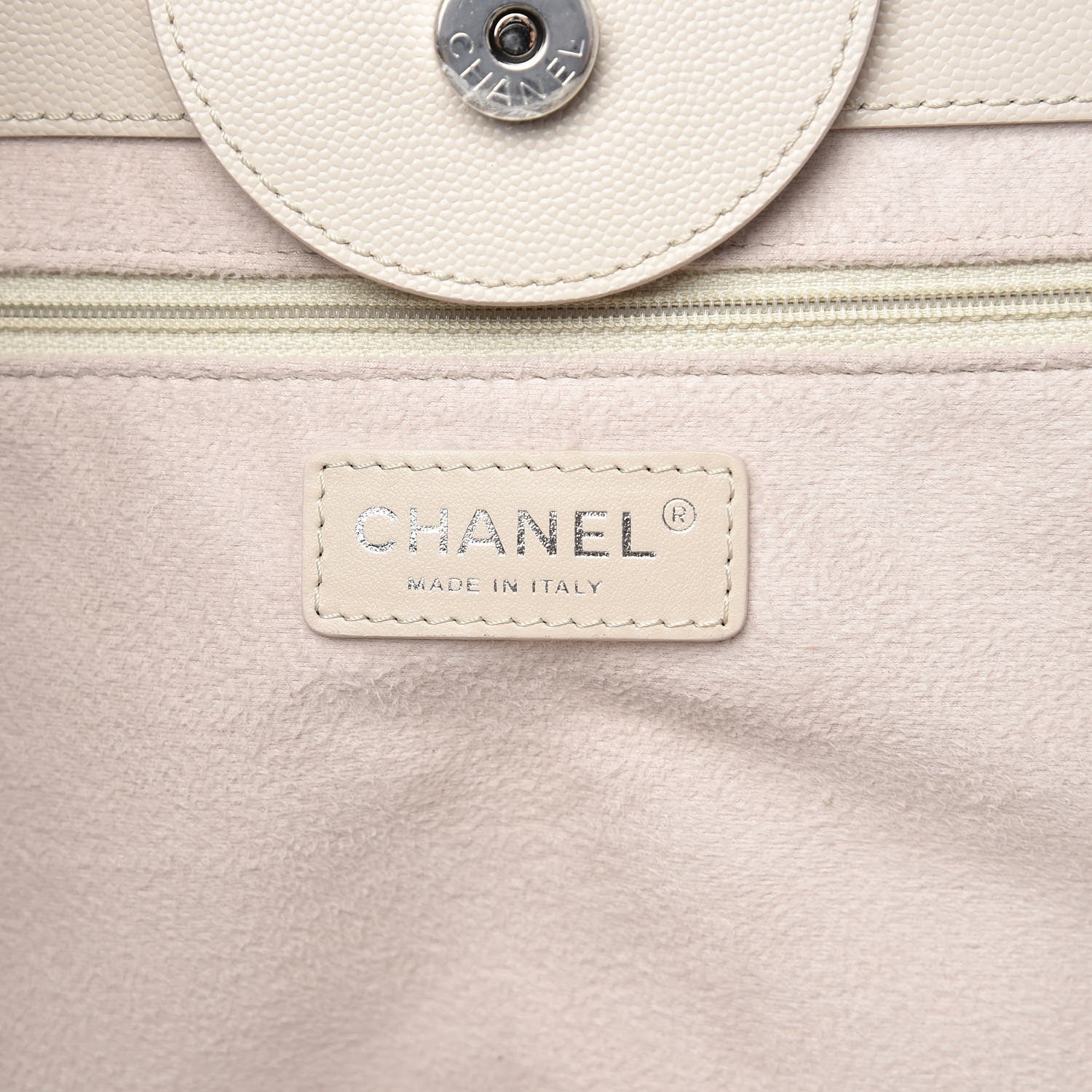 Chanel Caviar Extra Large Studded Deauville Tote Ivory 7 of 12