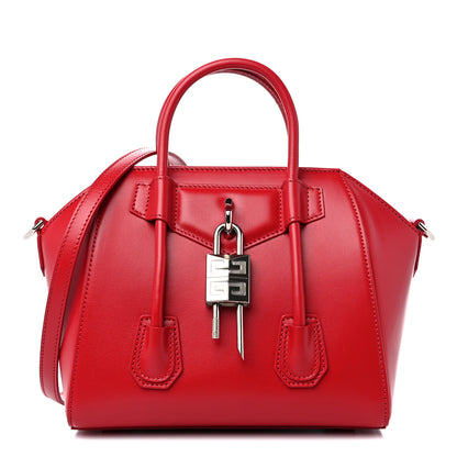 Givenchy Box Calfskin Mini Lock Antigona Shoulder Bag Red 1 of 8