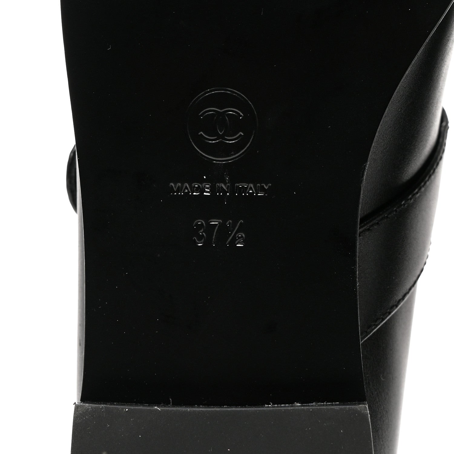 Chanel Calfskin Patent Mary Janes Flats 37.5 Black 8 of 8