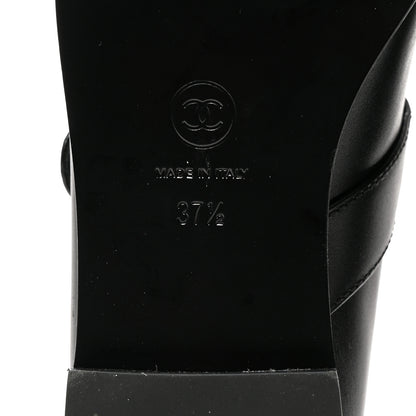 Chanel Calfskin Patent Mary Janes Flats 37.5 Black 8 of 8
