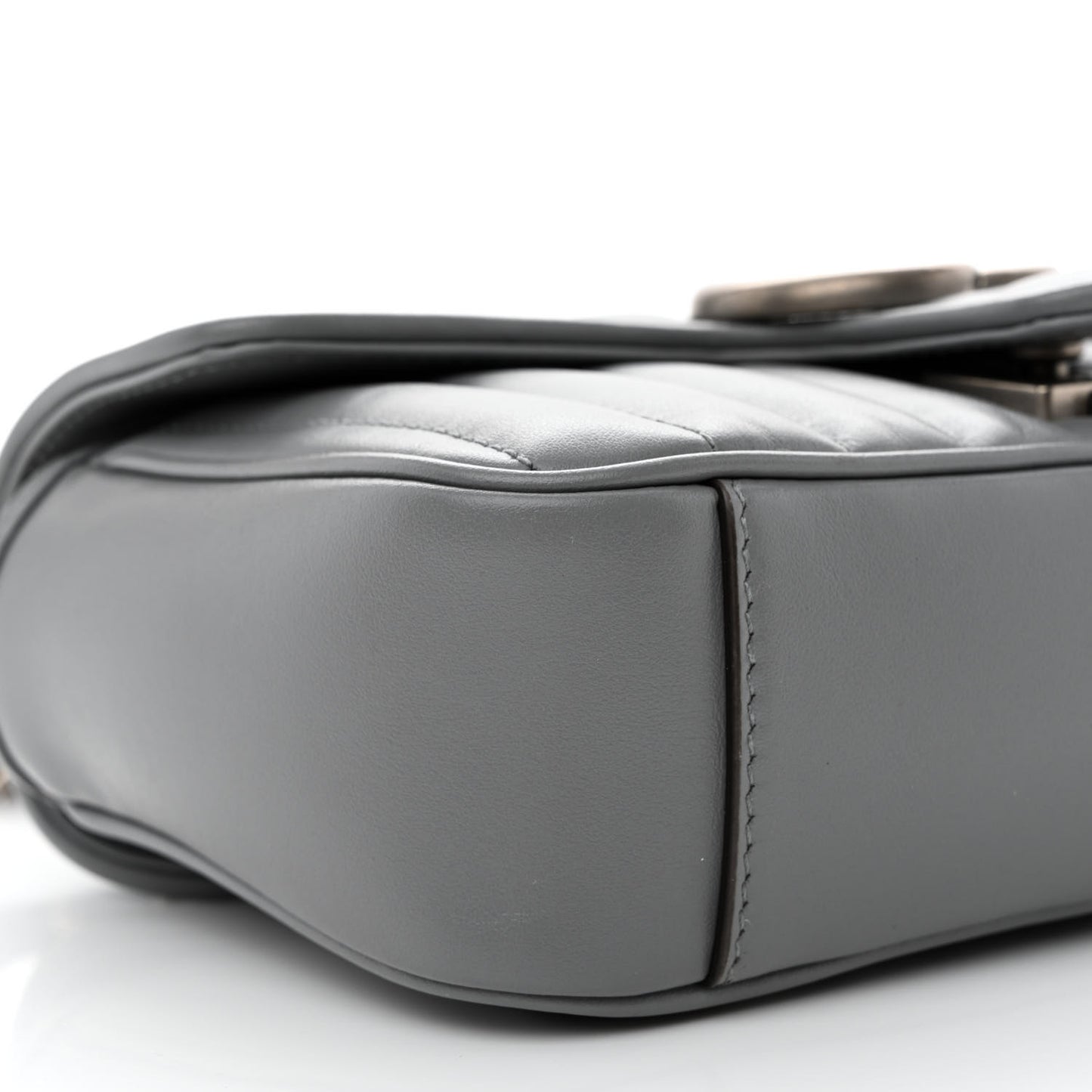 Calfskin Matelasse Aria Mini GG Marmont Shoulder Bag Deep Grey
