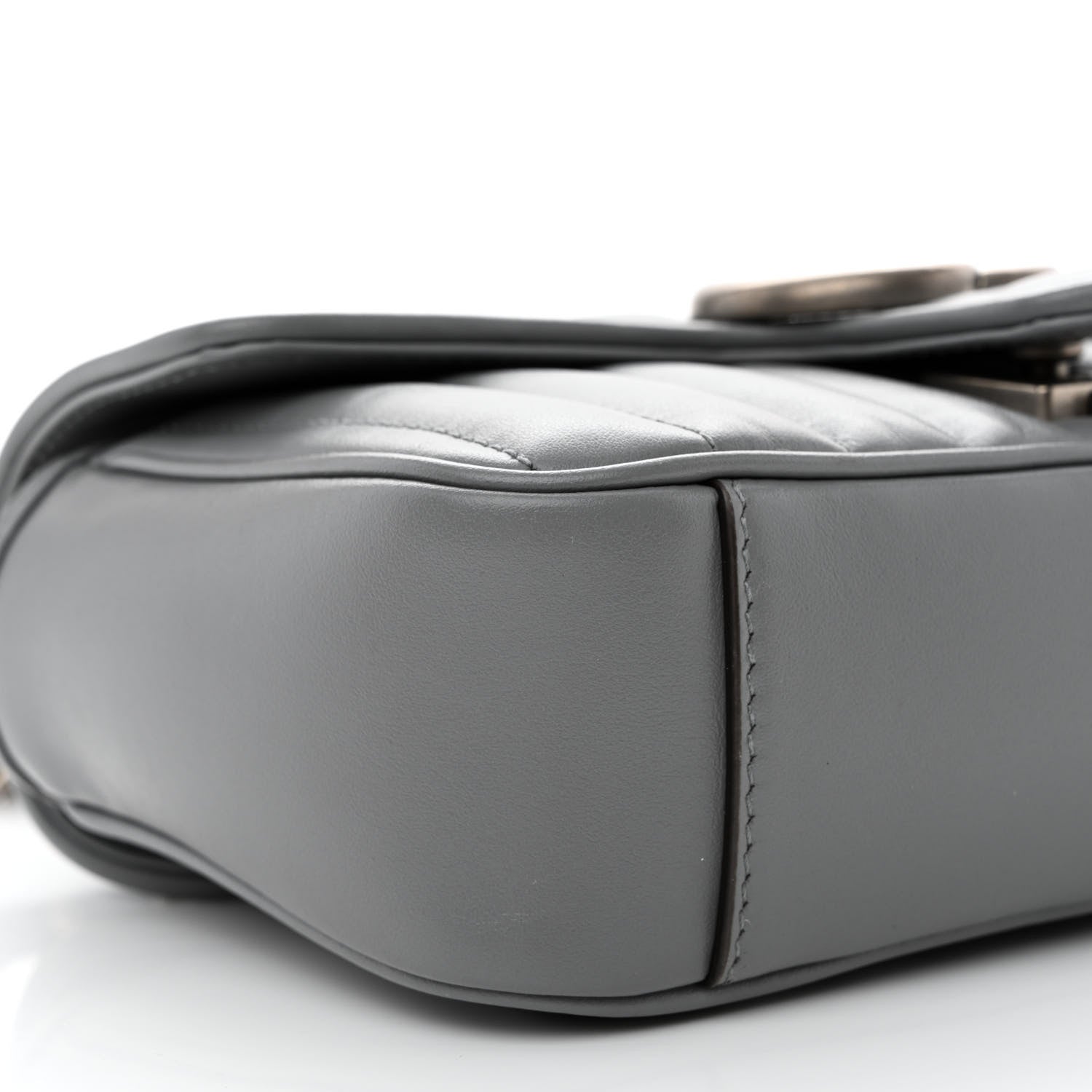 Gucci Calfskin Matelasse Aria Mini GG Marmont Shoulder Bag Deep Grey 9 of 12