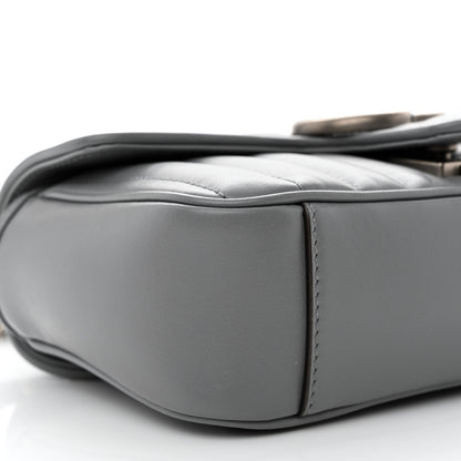 Gucci Calfskin Matelasse Aria Mini GG Marmont Shoulder Bag Deep Grey 9 of 12
