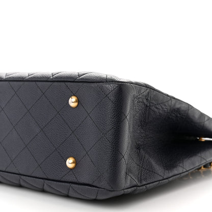 Chanel Caviar Quilted Large CC Shopping Tote Navy 9 of 11