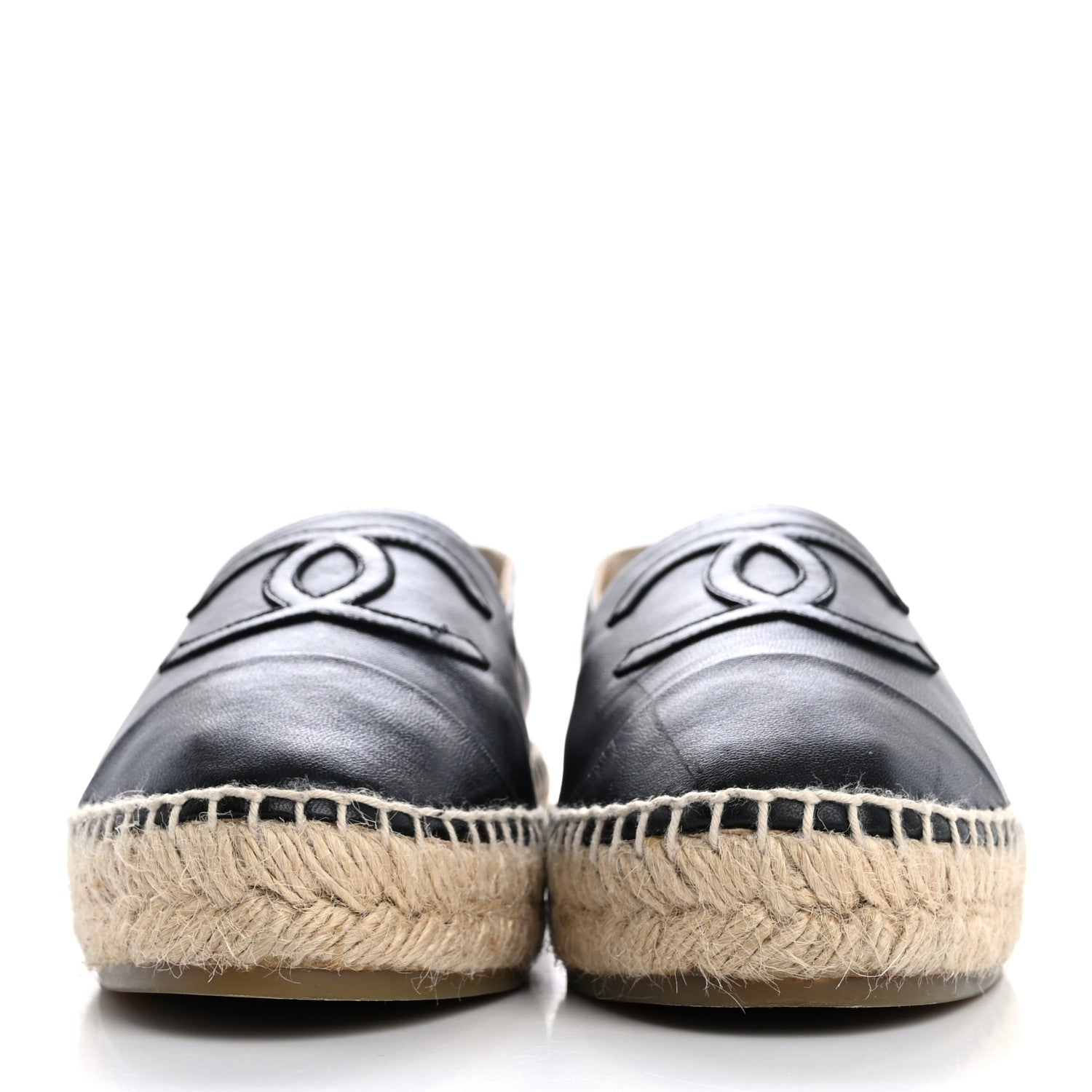 Chanel Lambskin CC Espadrilles 37 Black 3 of 12