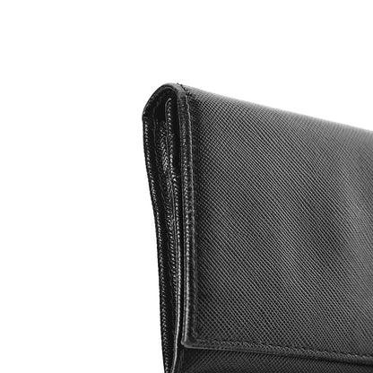Prada Saffiano Continental Flap Wallet Black 8 of 14