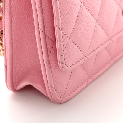Chanel Caviar Quilted Multi Chain Wallet On Chain WOC Light Pink 13 of 16
