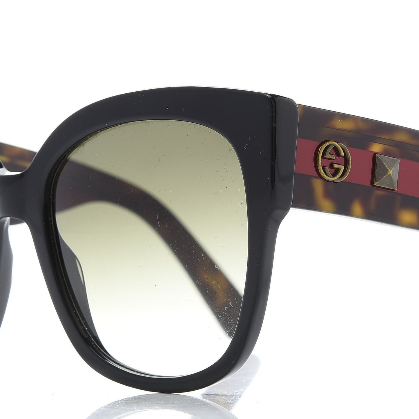 Acetate Square Frame Web Sunglasses GG0059S Black Tortoise