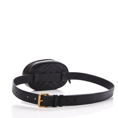 Gucci Calfskin Matelasse GG Marmont Belt Bag 105 42 Black 3 of 7