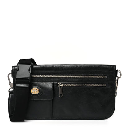 Gucci Fluffy Calfskin Morpheus Messenger Bag Black 1 of 10