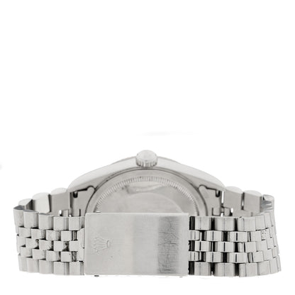 Rolex Stainless Steel 18K White Gold Diamond 36mm Oyster Perpetual Datejust Watch Blue 16234 3 of 5