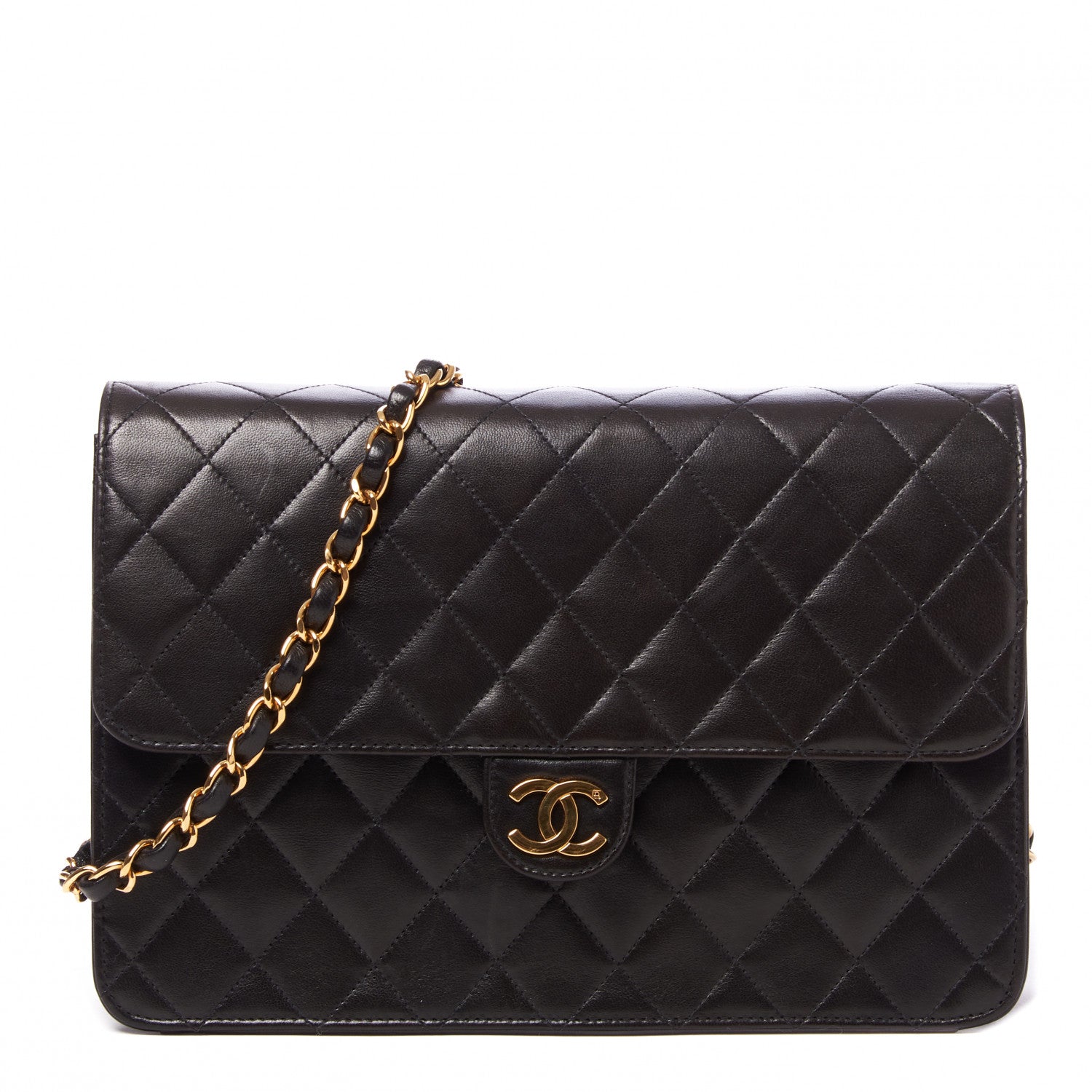 Chanel Lambskin Quilted Medium Single Flap Black 1 of 9