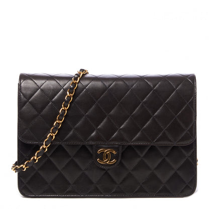 Chanel Lambskin Quilted Medium Single Flap Black 1 of 9