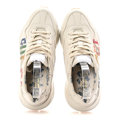 Gucci Calfskin Glitter Game Logo Womens Rhyton Sneakers 38 Mystic White 2 of 9