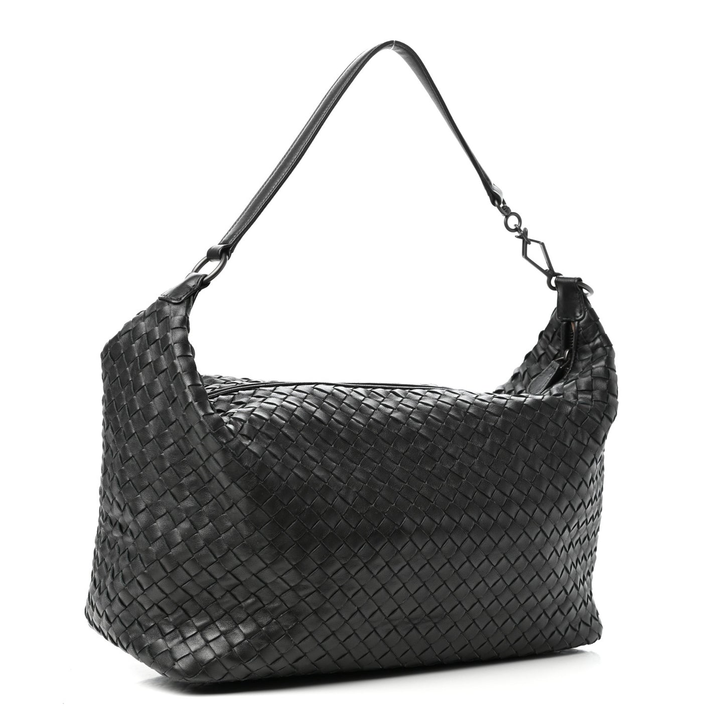 Nappa Intrecciato Medium Shoulder Bag Black